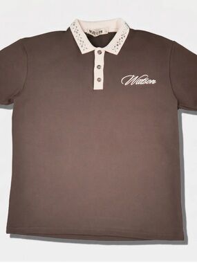 WATSON COLLAR EMBLELLISHED BLACK CHOCOLATE SHIRT Medium or 2XL available